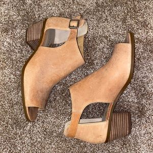 Lucky Brand Barimo Open Toe Leather Bootie Size 8